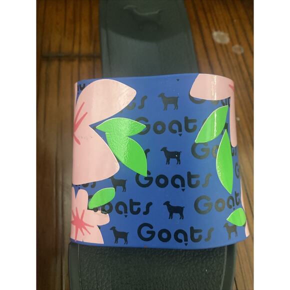 GOATS Black/Blue Floral Comfortable Slip On Slide Sz 7 Women New Nordstrom - Picture 3 of 5